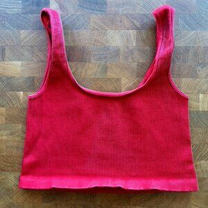 Free People Crop Tank - Bright Red Orange M/L